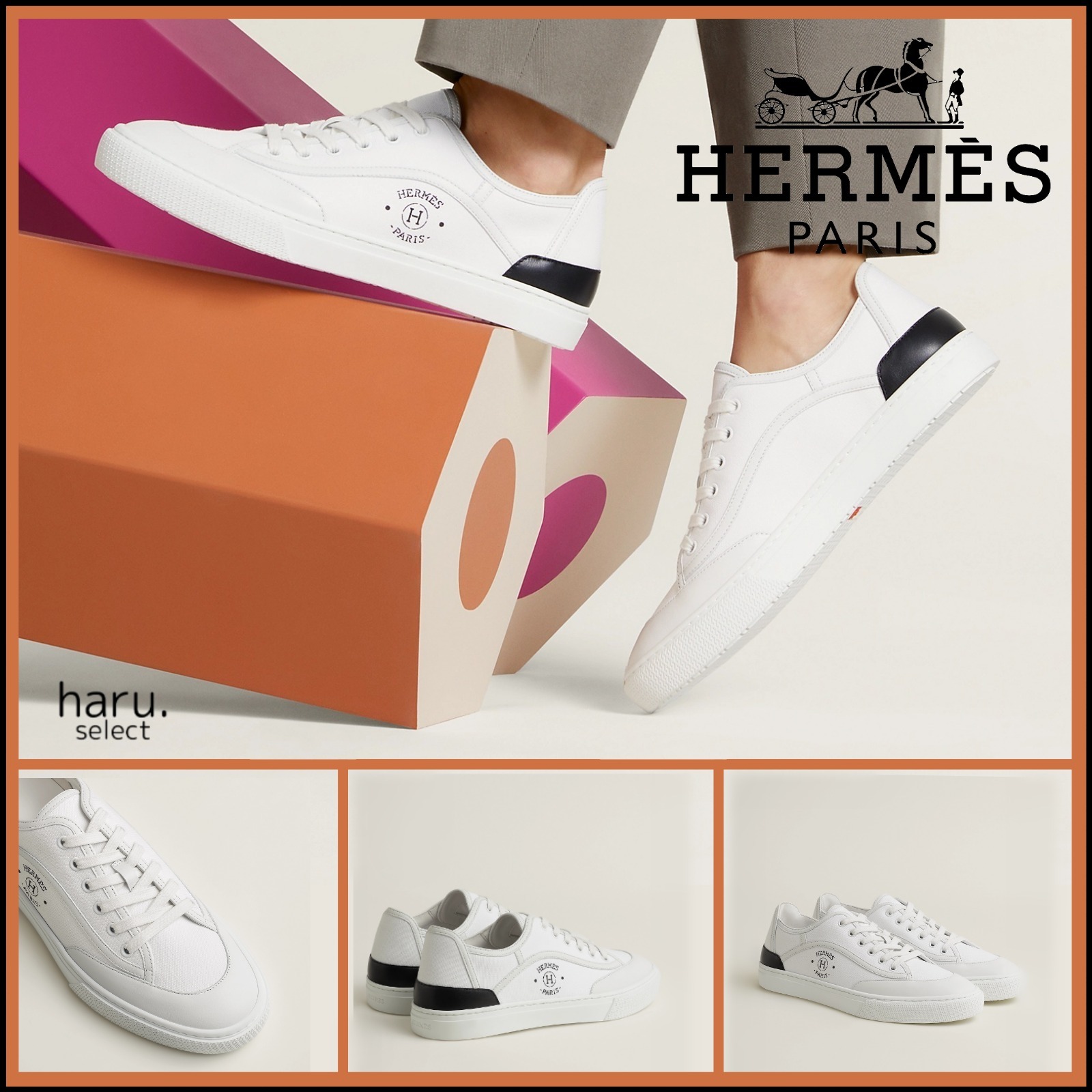 シンプル★カジュアル【HERMES】Get スニーカー men's