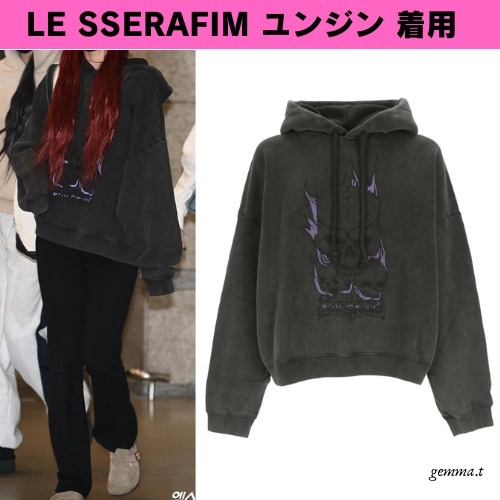 LE SSERAFIM ユンジン着用 ACNE アクネ フーディーユニセックス