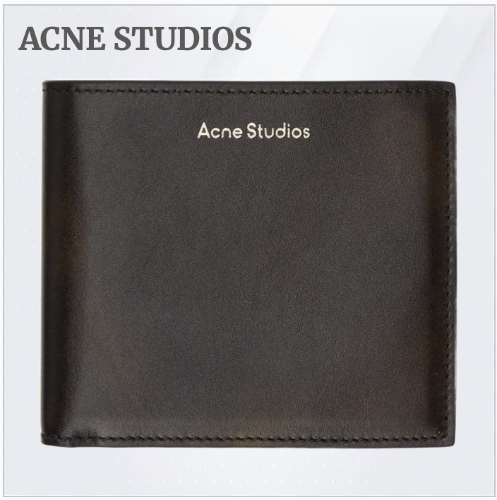【ACNE STUDIOS】ブラウン レザー 札入れ、シンプル