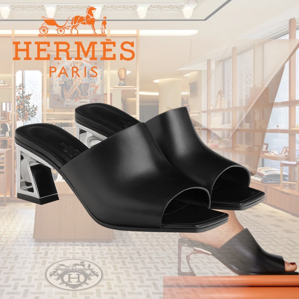 お洒落は足元から【日本未発売】HERMES Kylie 60 サンダル 黒