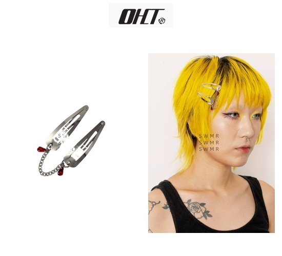 関送込 OHTNYC CHAIN HAIR CLIPS WITH CRYSTAL