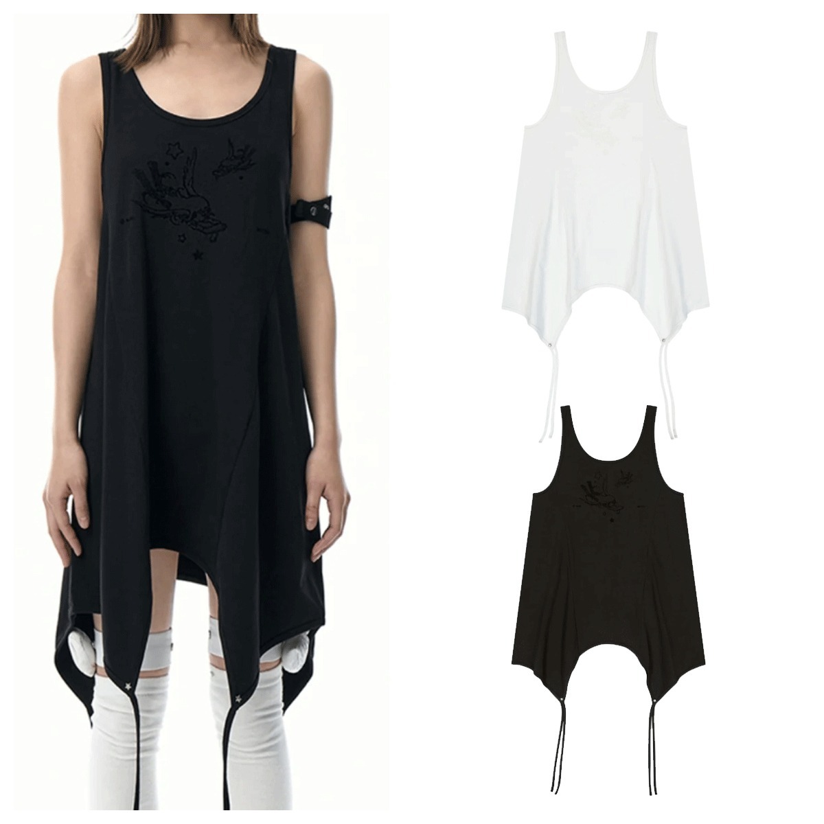 ワンピース OJOS x NOITOW SHU Asymmetric Mini Dress 5BSH165
