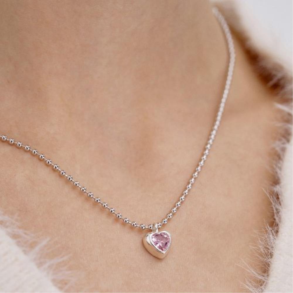 ●TATIANA● SILVER925 Twinkling Cubic Heart Necklace NZ2027