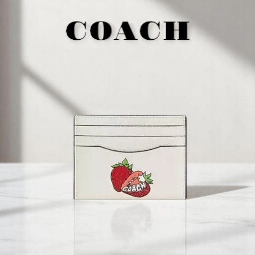 【COACH】残りわずか☆スリム ID カード ケース・ストロベリー