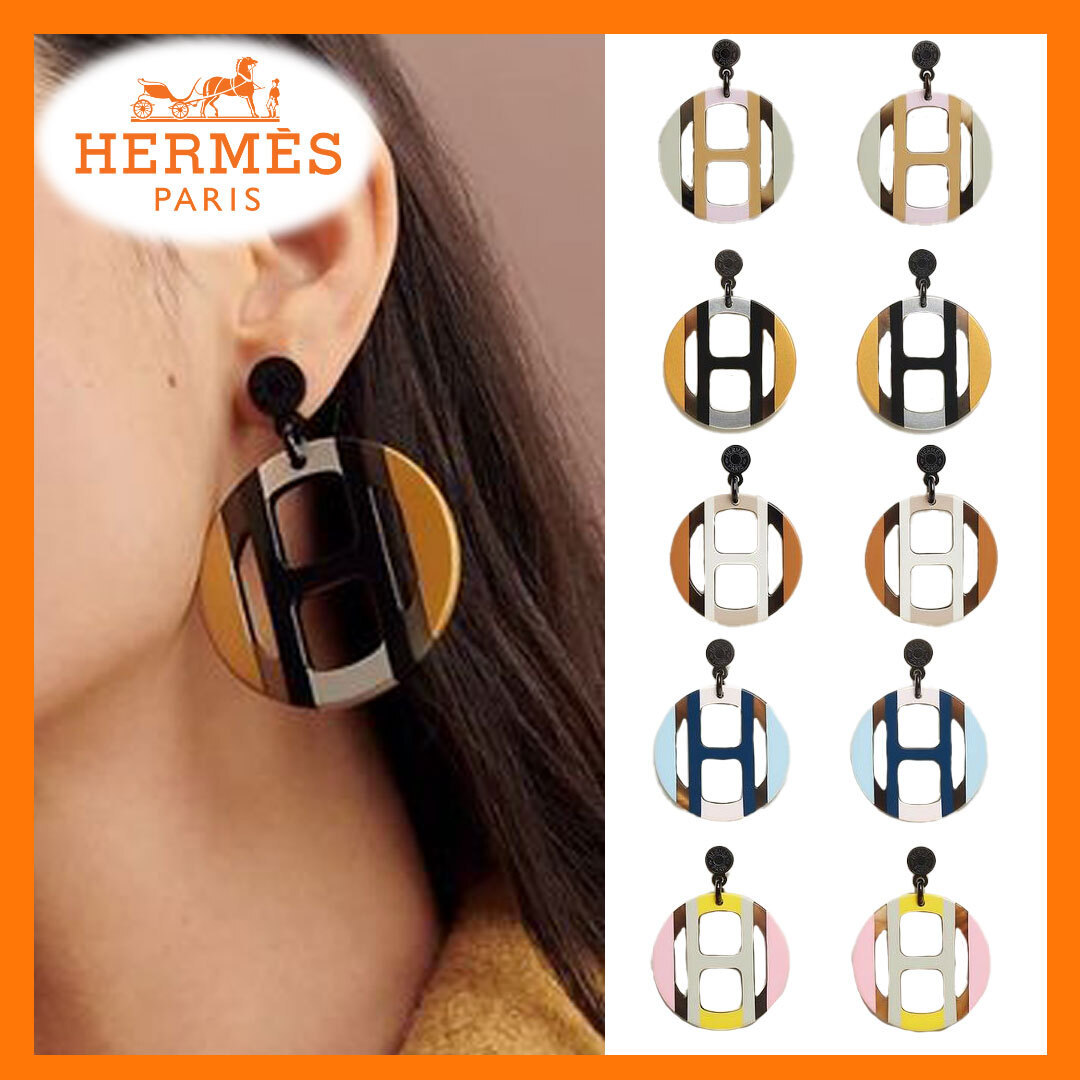 【存在感抜群】HERMES Hエキップ ピアス 5色
