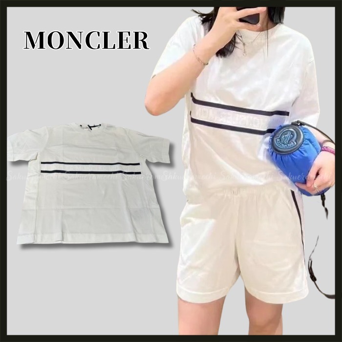 【MONCLER】SNSで話題！lady's ロゴ 半袖Tシャツ white