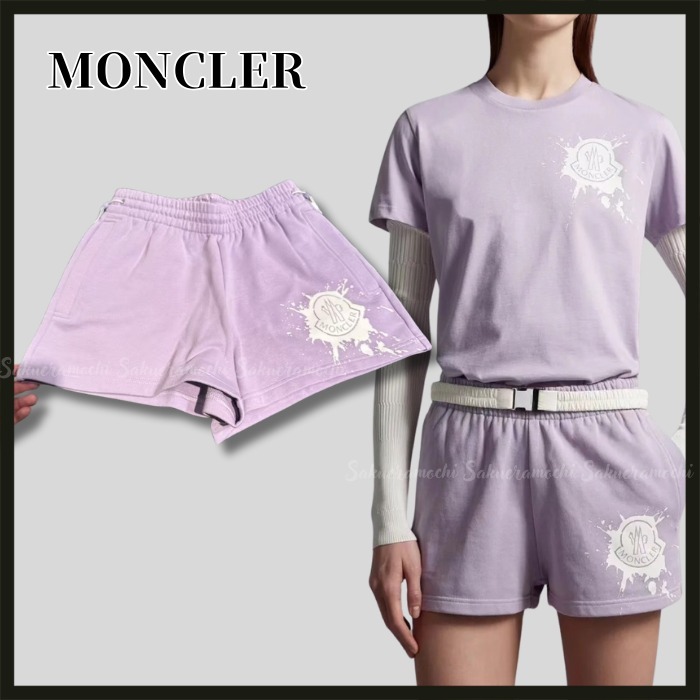 【MONCLER】希少品☆lady's ロゴ ショートパンツ purple