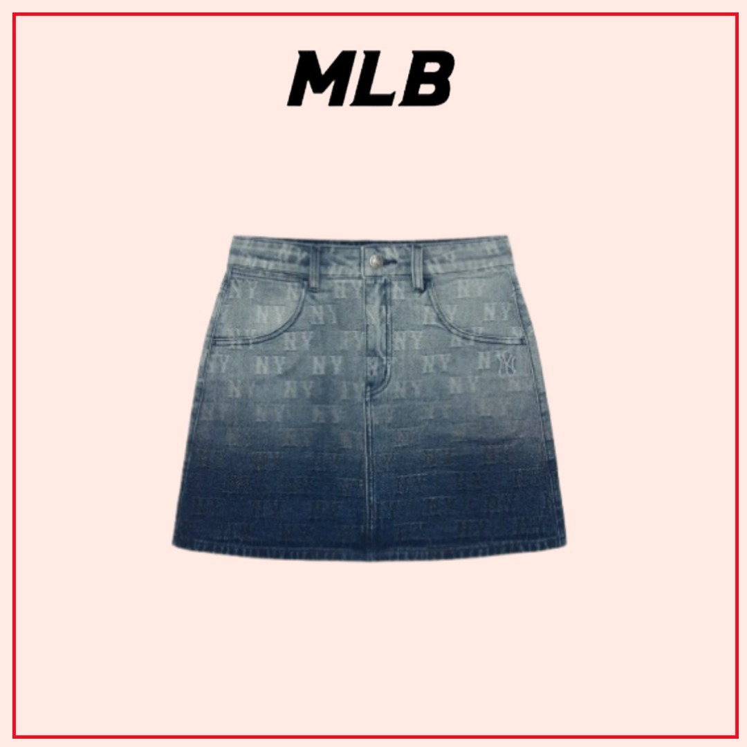 MLB korea■新作*MONOGRAM GRADATION JACQUARD DENIM SKIRT