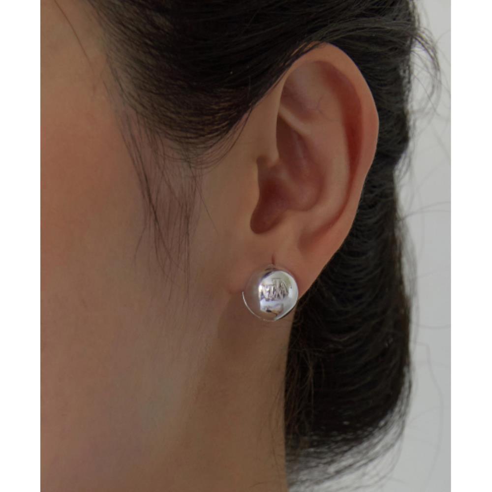 ●TATIANA● Silver 925 emblem circle one-touch earrings EC19