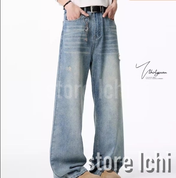 メンズ デニムパンツ 破れ ダメージ加工 レギュラーデニム a1061