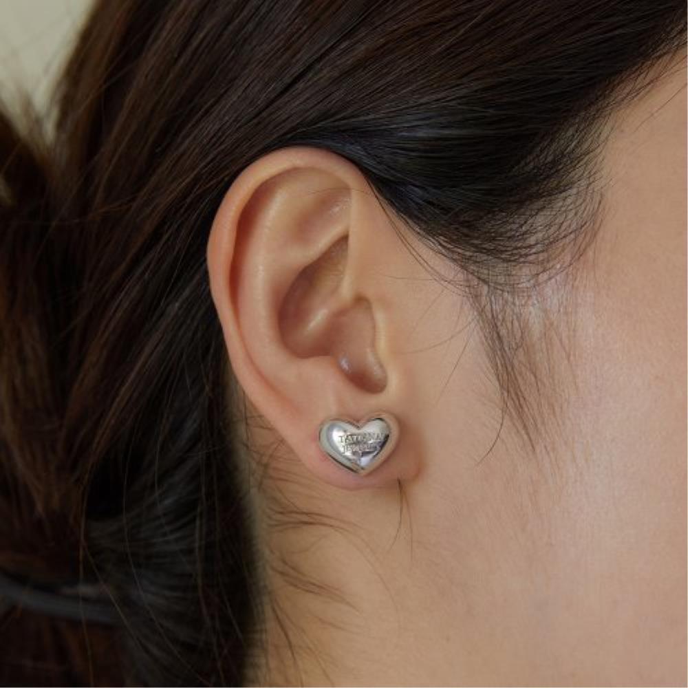 ●TATIANA● Silver 925 Great Heart Earrings EC3021 500372015