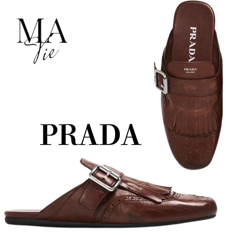 細部まで拘った逸品☆【PRADA】プラダ シャッフルレザークロッグ