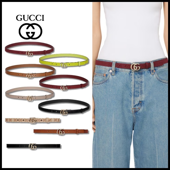 【GUCCI】 GGマーモント 細ベルト