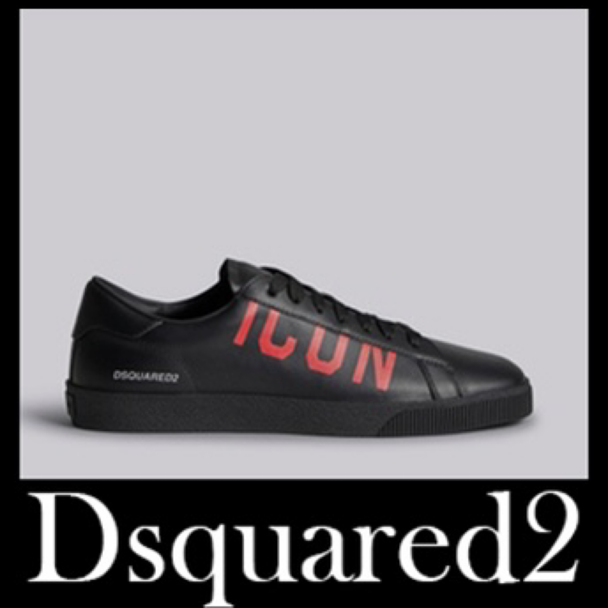 DSQUARED2 レザースニーカー ブラック