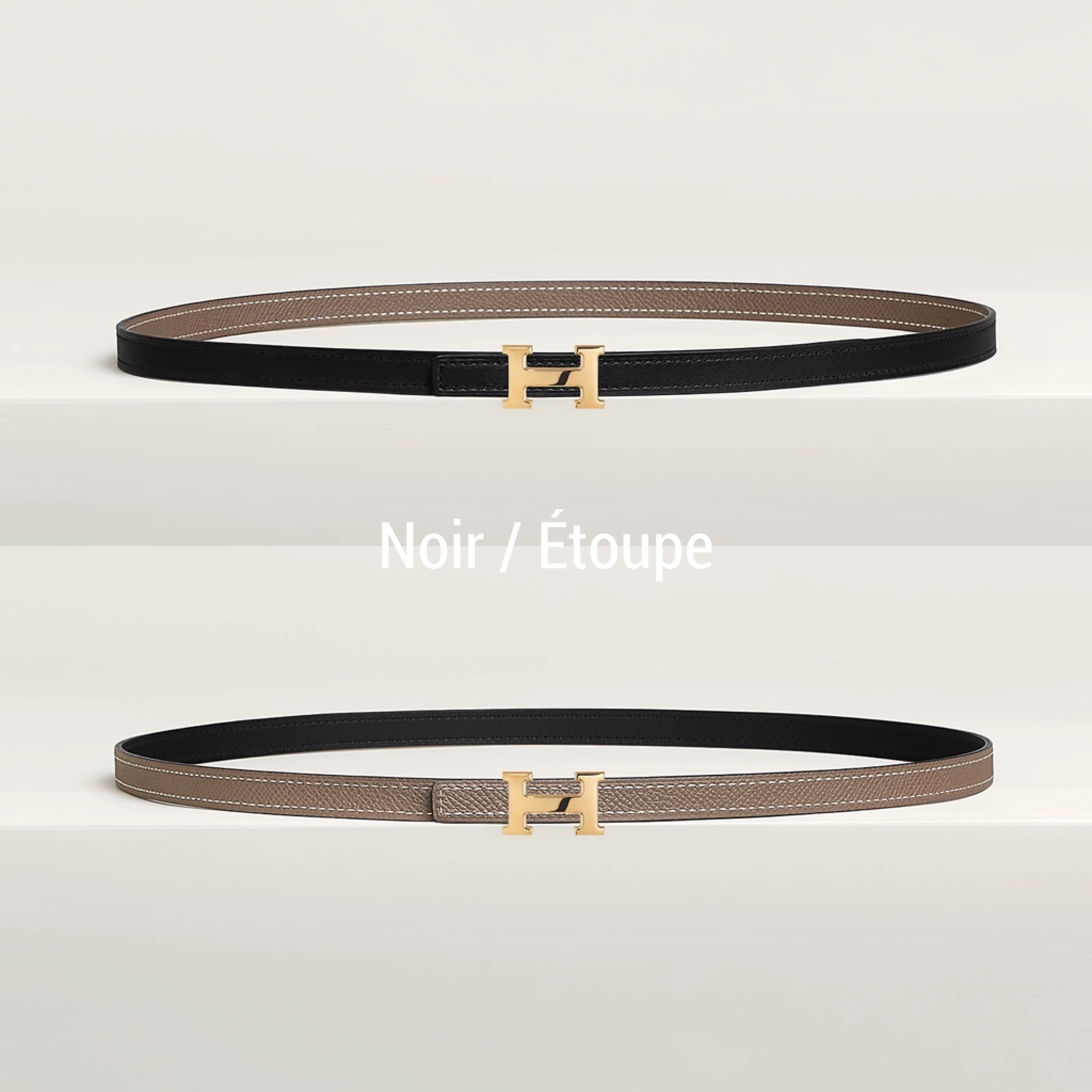 【選べる♪】HERMES リバーシブルレザーベルト《ミニH》 13MM