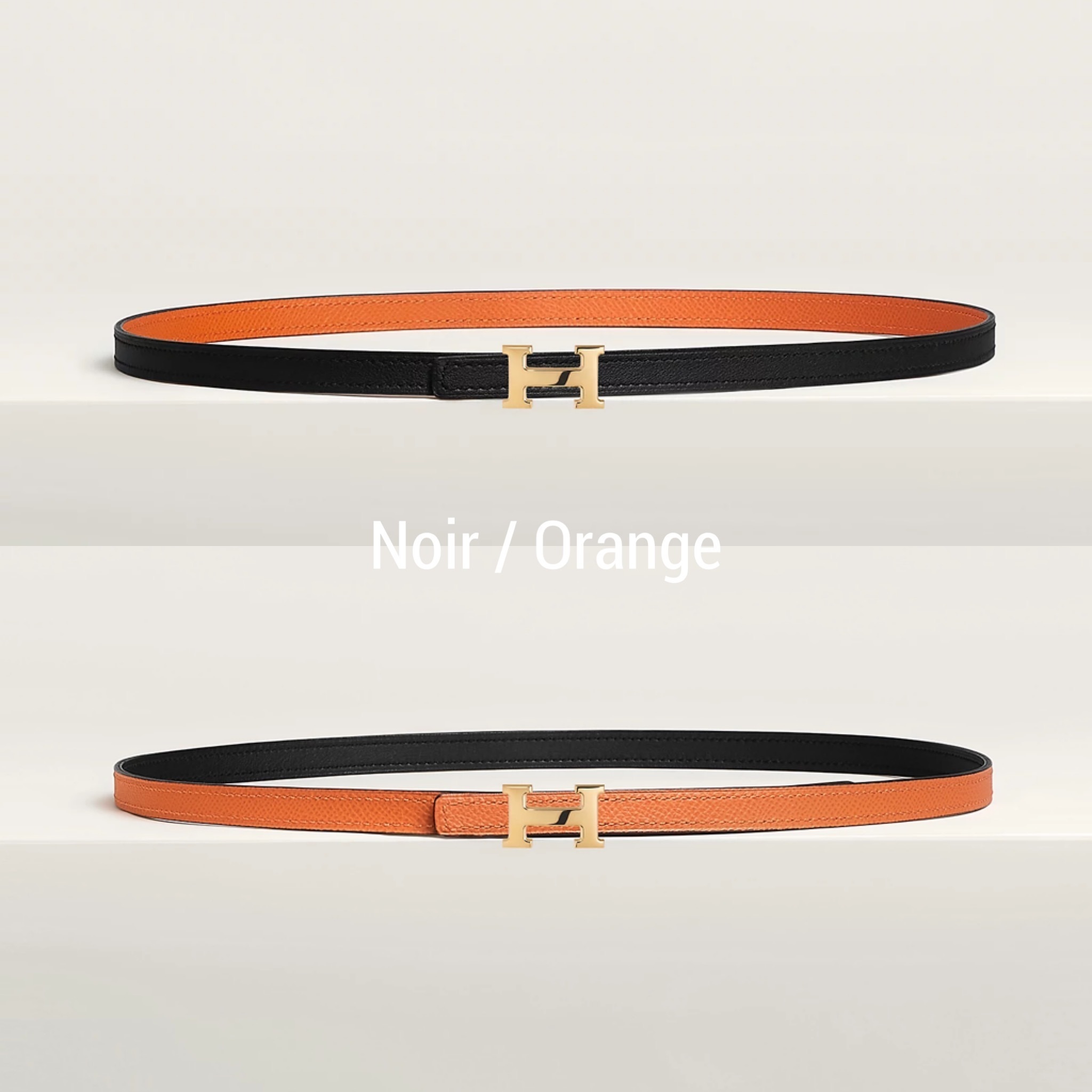 【選べる♪】HERMES リバーシブルレザーベルト《ミニH》 13MM