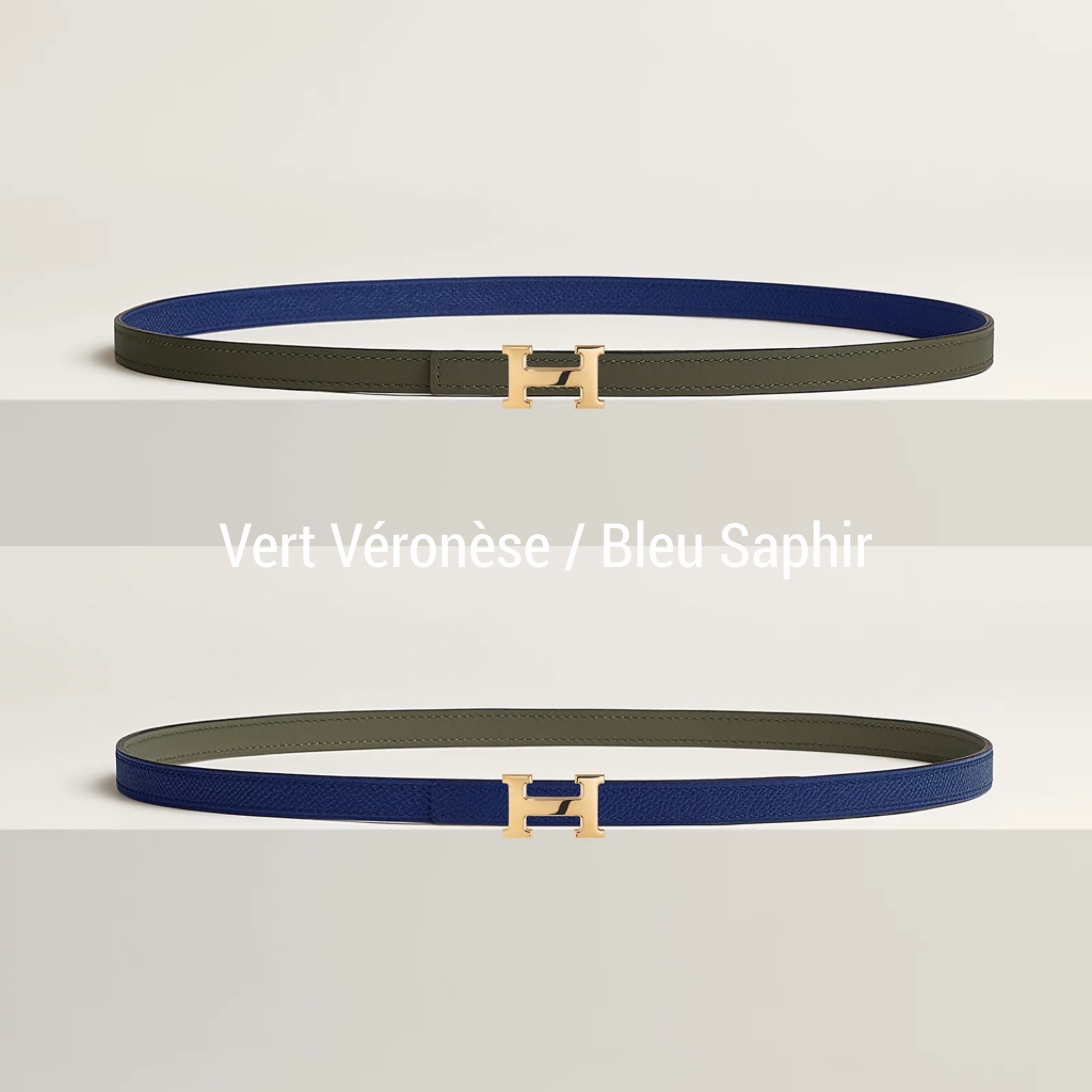 【選べる♪】HERMES リバーシブルレザーベルト《ミニH》 13MM