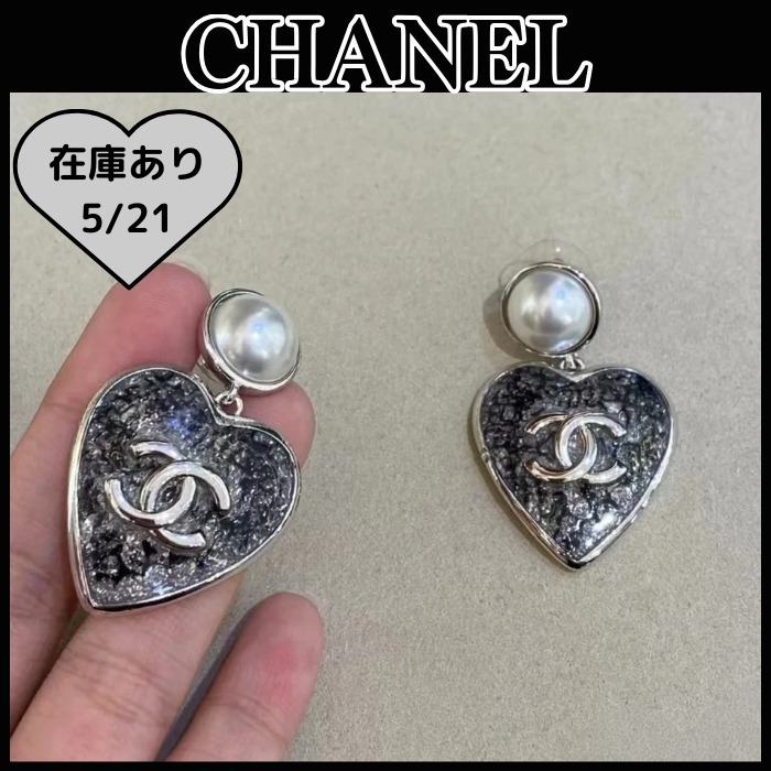 ◆パール×CCロゴ♪◆CHANEL ピアス ハート ココマーク