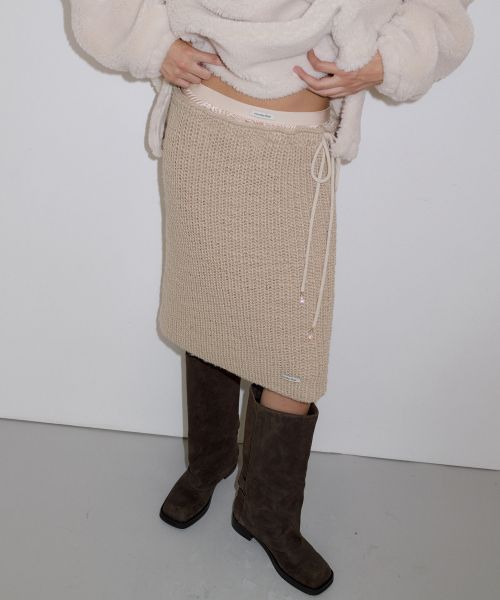 【OVERDUEFLAIR】CRYSTAL STRING SET SKIRT