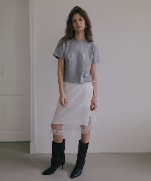 【OVERDUEFLAIR】SHEER LAYERED WRAP SKIRT_WHITE