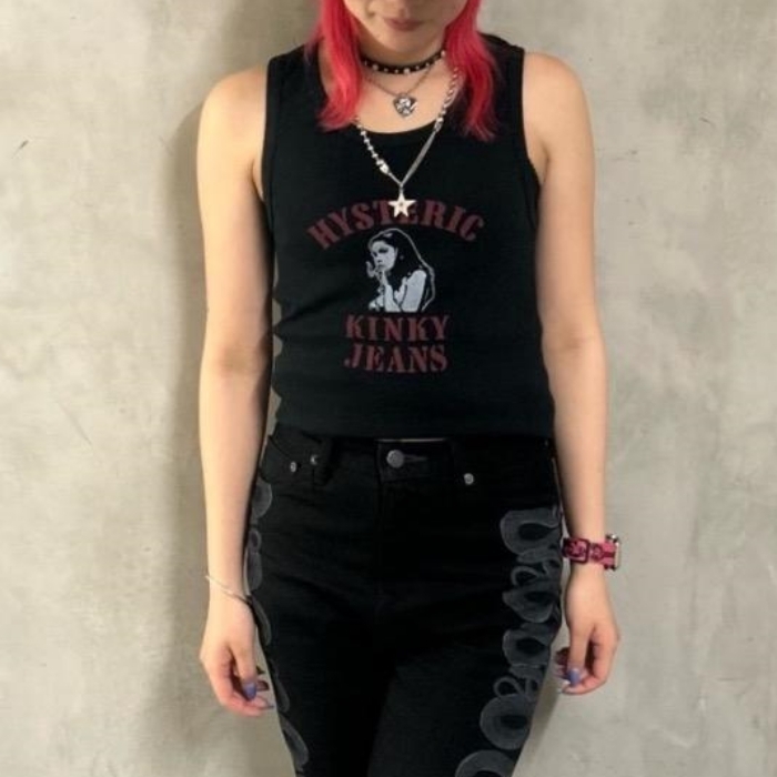 HYSTERIC GLAMOUR HYS KINKY JEANS タンクトップ ブラック