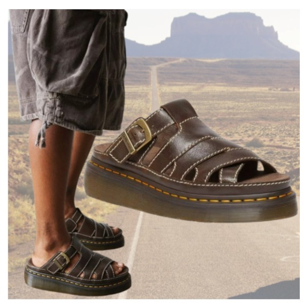 Dr. Martens ユニセックス Maxxy Slide ソフト レザー サンダル