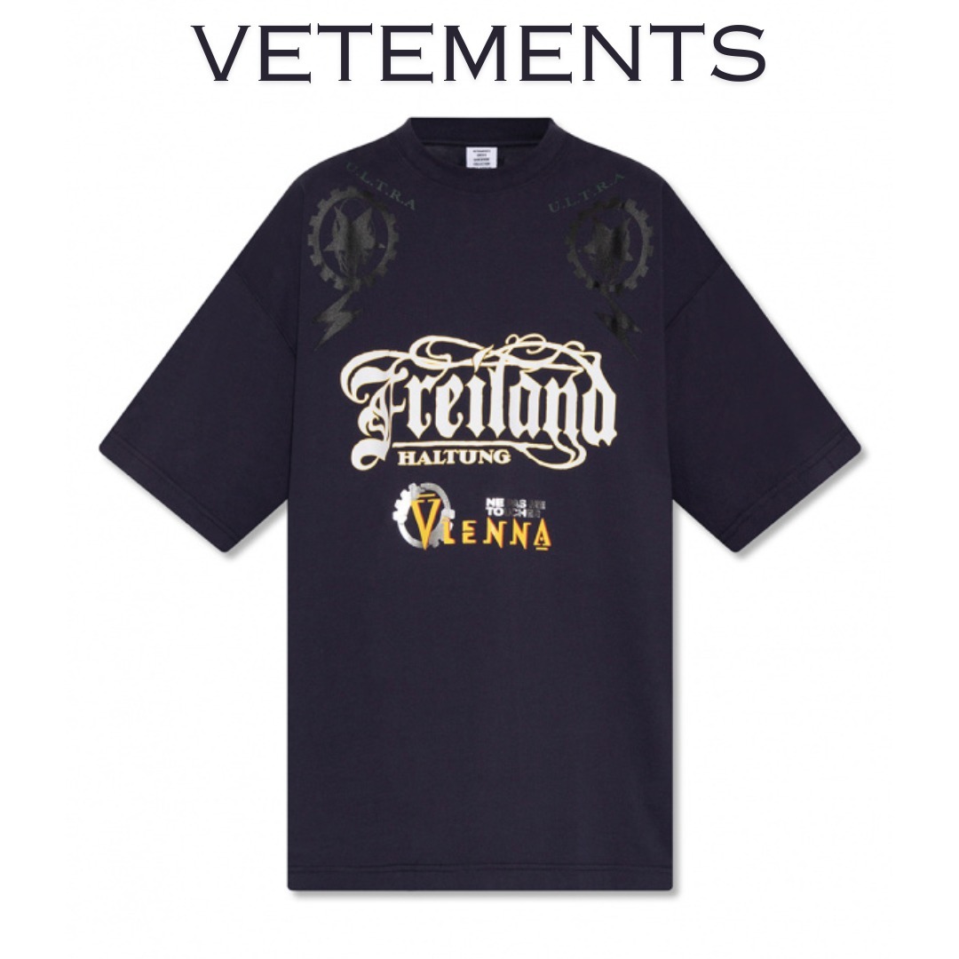 関税込 VETEMENTS クルーネックTシャツ グラフィックプリント