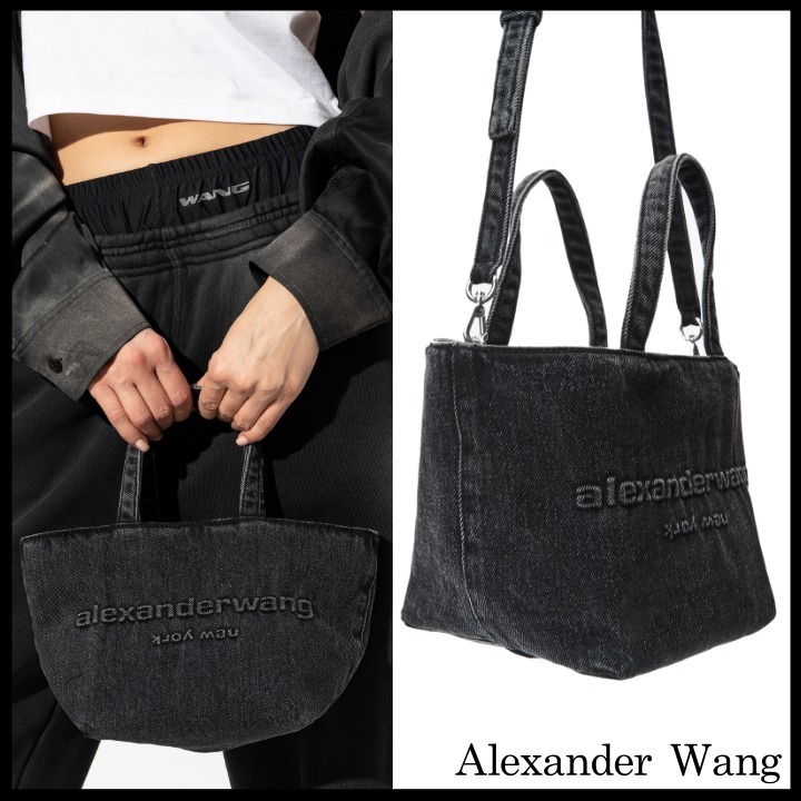 関税送込◆Alexander Wang◆ロゴ デニム スモール トートバッグ