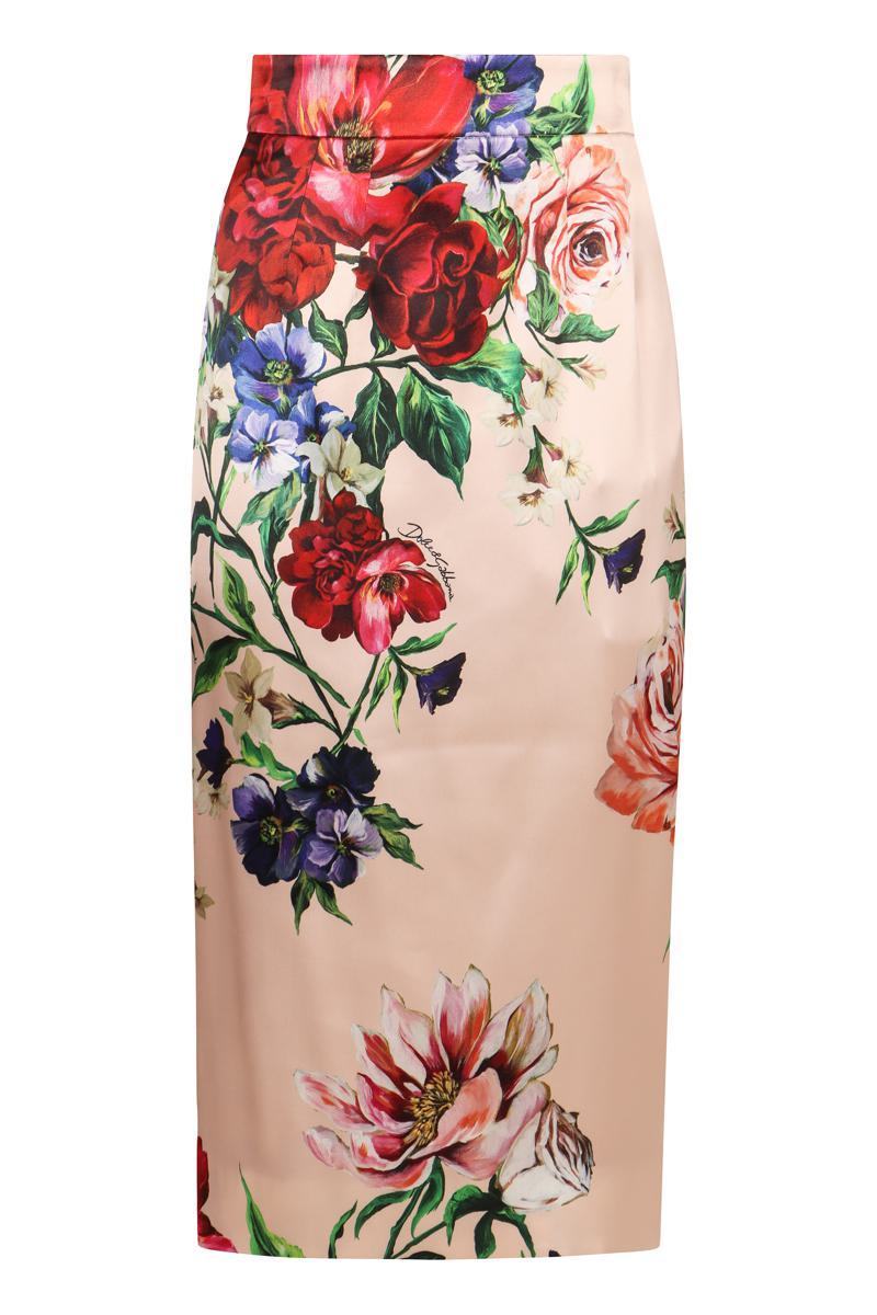 【関税＆送料込み】Dolce & Gabbana Printed Satin Skirt