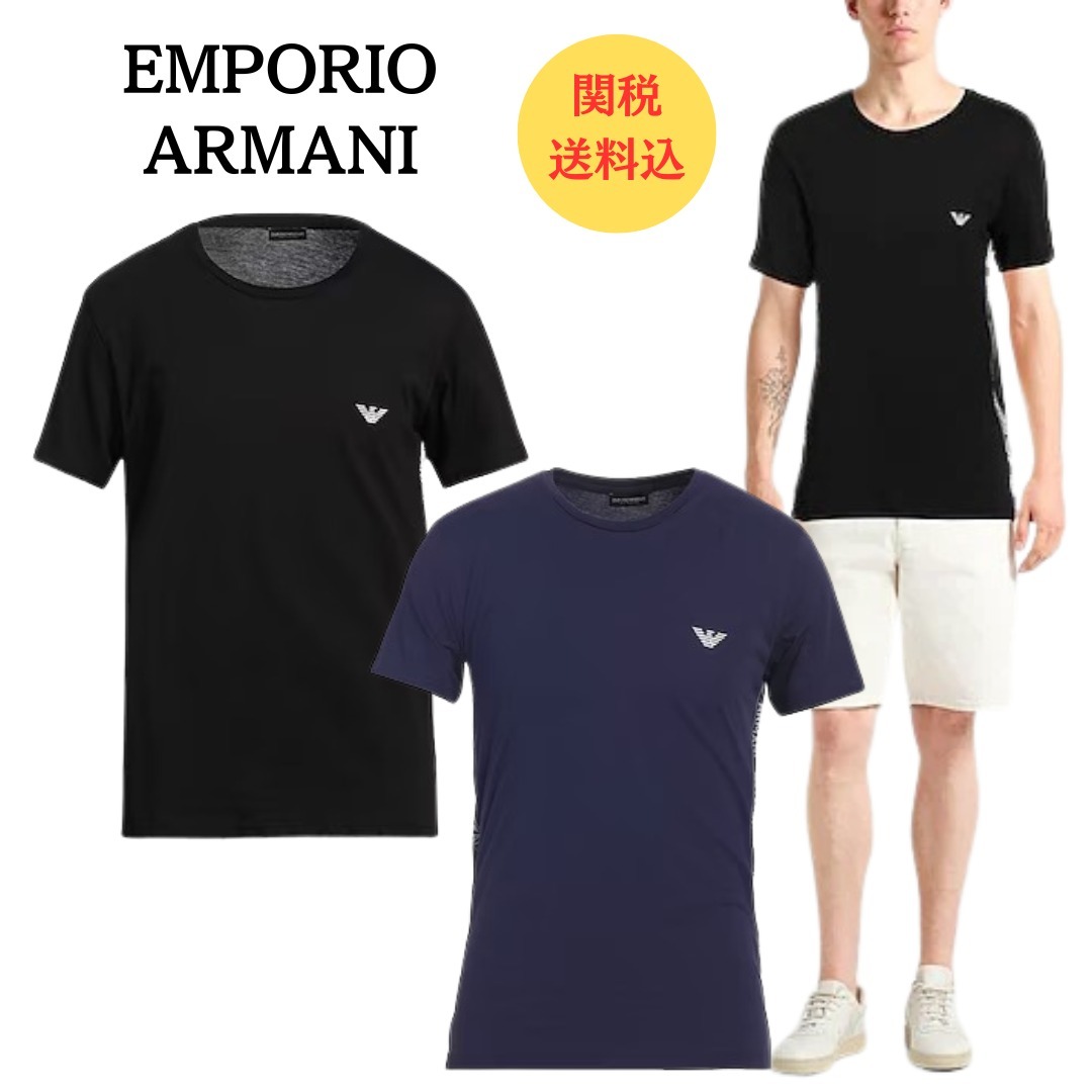 シンプル♪【EMPORIO ARMANI】半袖Tシャツサイドロゴテープ