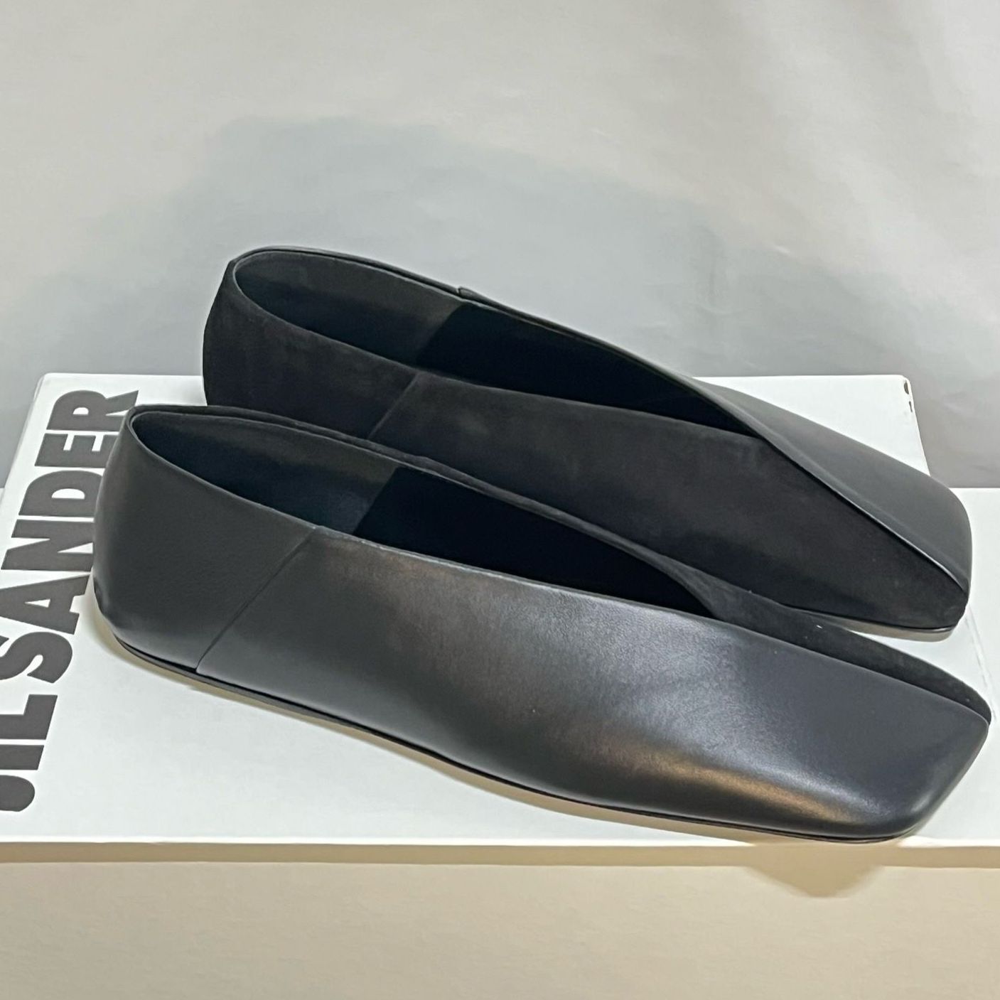 VIPセール●Jil Sander●異素材レザーフラットパンプス