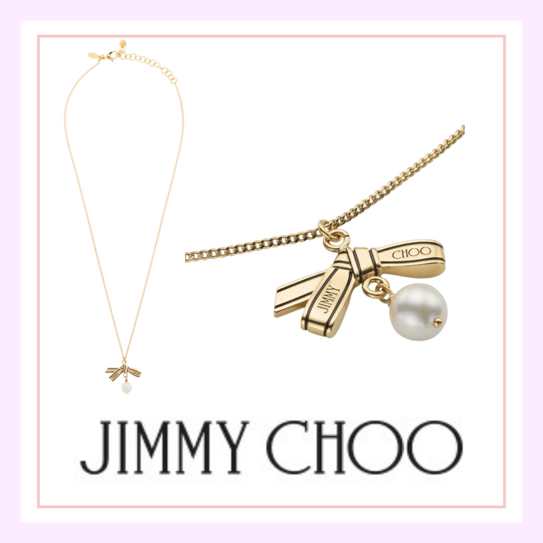 関税/送料込【Jimmy Choo】リボン ペンダント ネックレス
