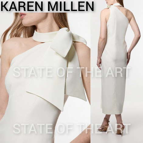 【Karen Millen】サテン リボン ボウタイ テーラードドレス