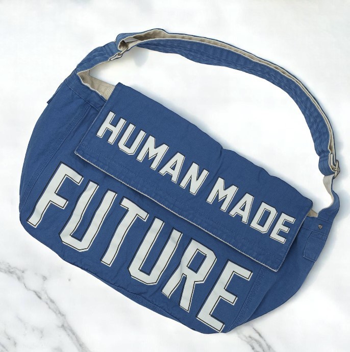 海外希少 【HUMAN MADE】 ビッグロゴショルダーバッグ コットン