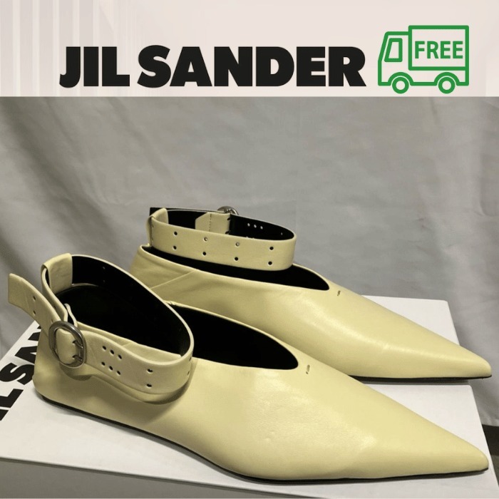 【Jil Sander】アンクル ストラップ フラットシューズ