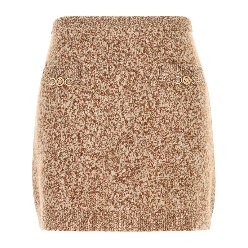 ミニスカート VERSACE Two-tone virgin wool blend mini skirt
