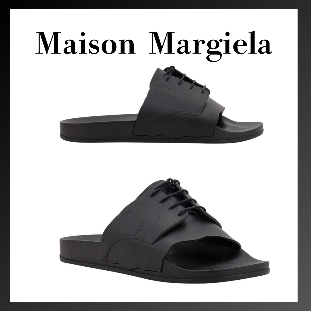 新品 23ss ＊Maison Margiela＊ レースアップサンダル 黒