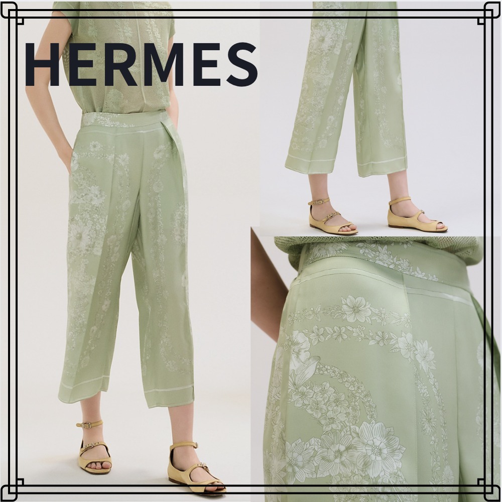 25SS 上品なリラックス感 シルク 【HERMES】パジャマ パンツ
