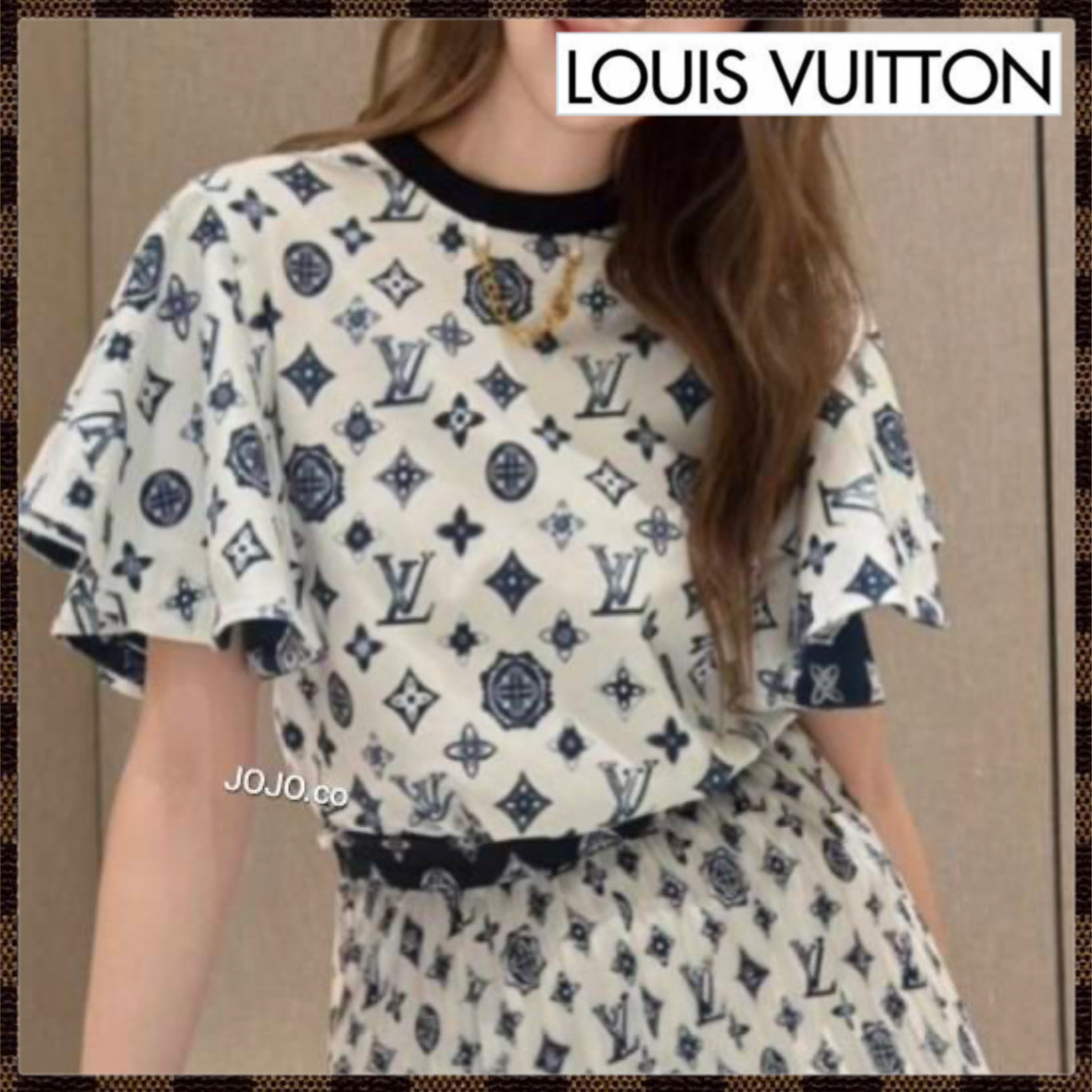 《モノグラム♪華やか》LV Tシャツ フリル袖