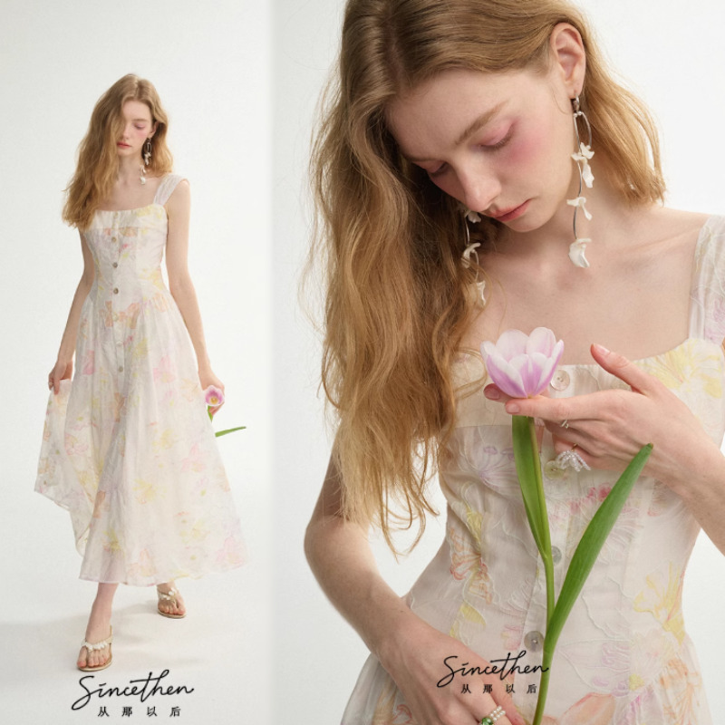 【Since Then】ロング ホリデースタイル フローラル ドレス