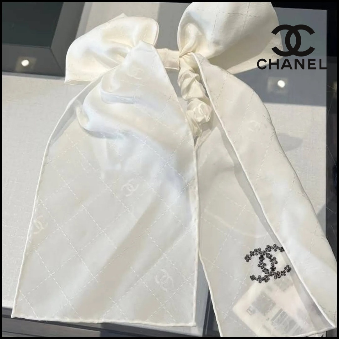 【シンプルで大人上品】◆CHANEL◆リボン シュシュ