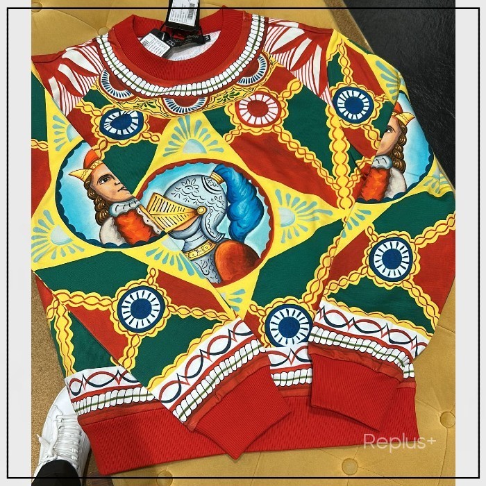 【Dolce&Gabbana】カレット調プリント 長袖 スウェットシャツ