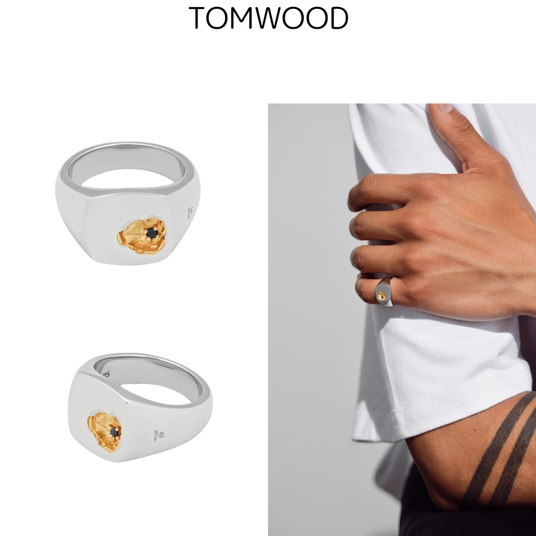 ユニセックス使用可＜TOMWOOD＞Mined Ring Small Black Diamond