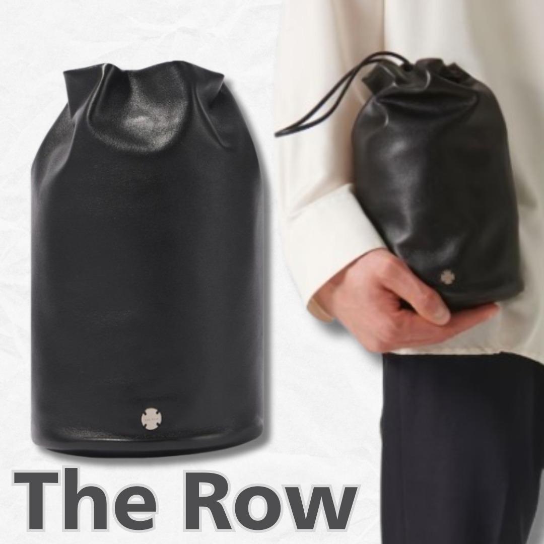 関税送料込【The Row】レザーポーチ スポーティ ブラック レザー