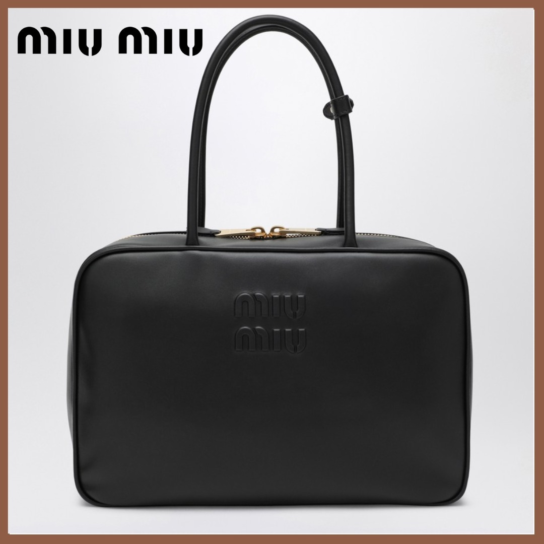 【新作】MIUMIU ボー ブラック レザーバッグ