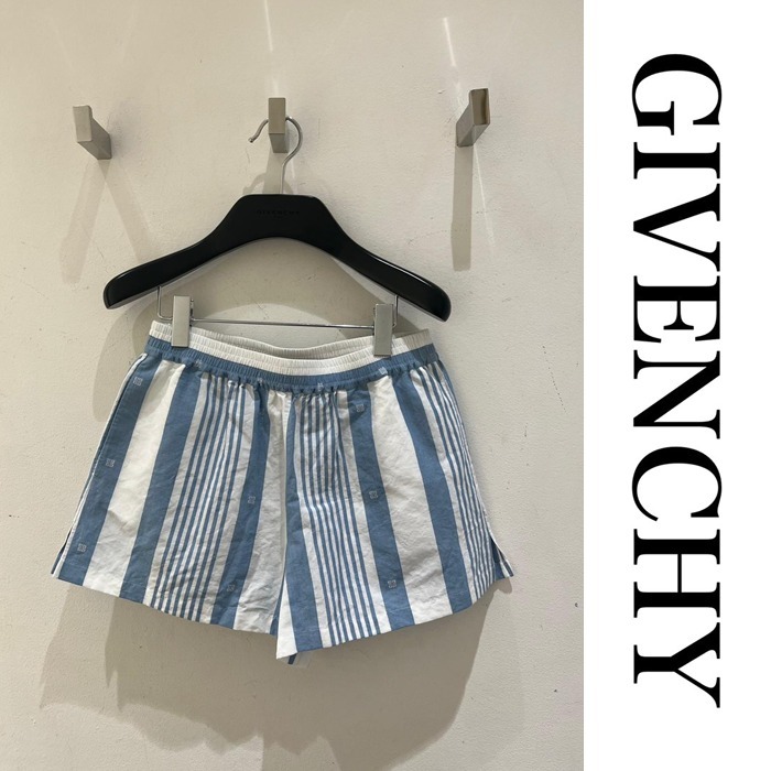早い者勝ち【GIVENCHY】4Gストライプ コットン＆リネン ショーツ