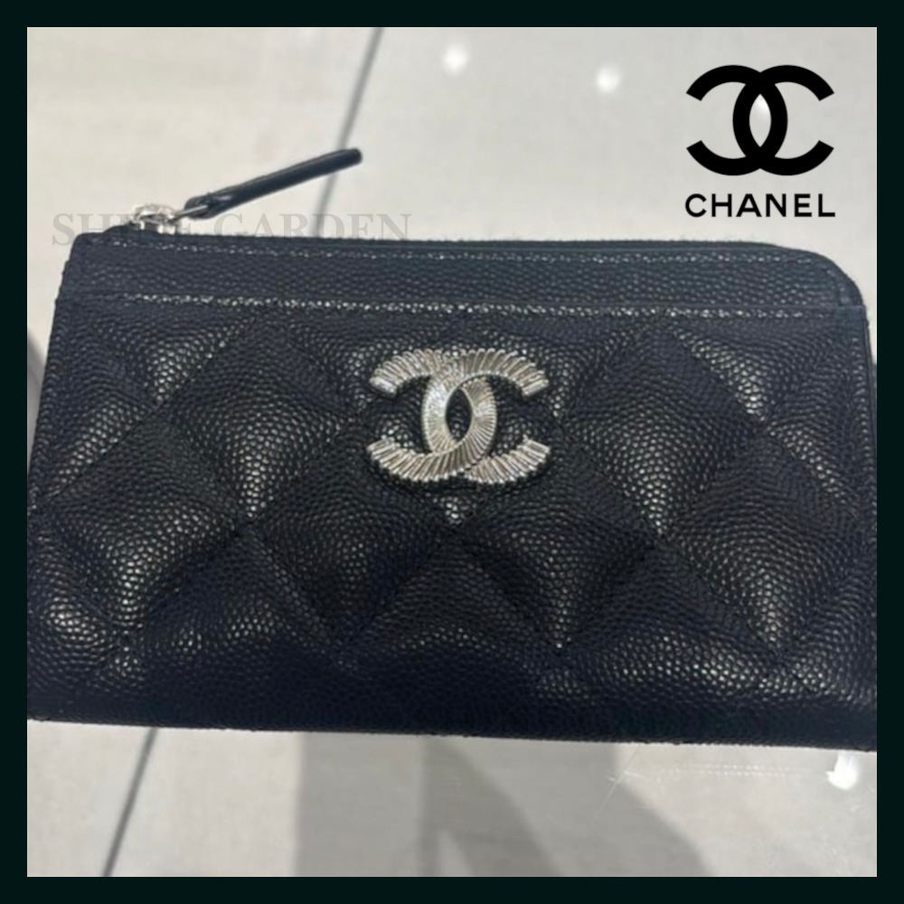 限定ロゴ×お魚柄♪ CHANEL フラグメント キャビア 財布 カード