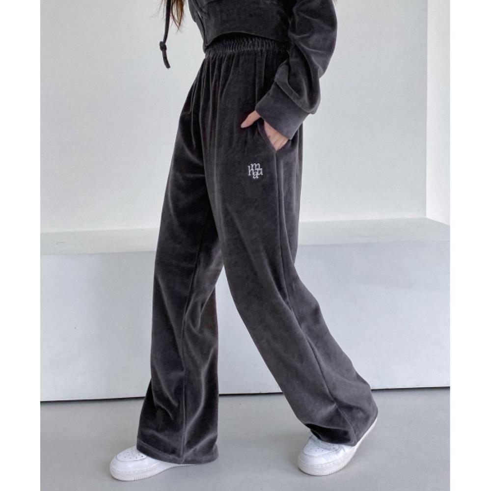 ●muahmuah● Point Velvet Training Pants Charcoal _MUP22414_