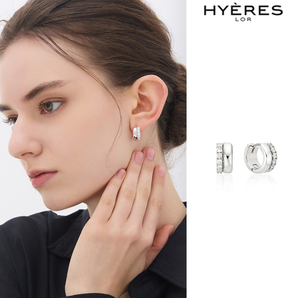 【HYERES LOR】25SS★ Champagne Moon SL Duo Shine Earrings