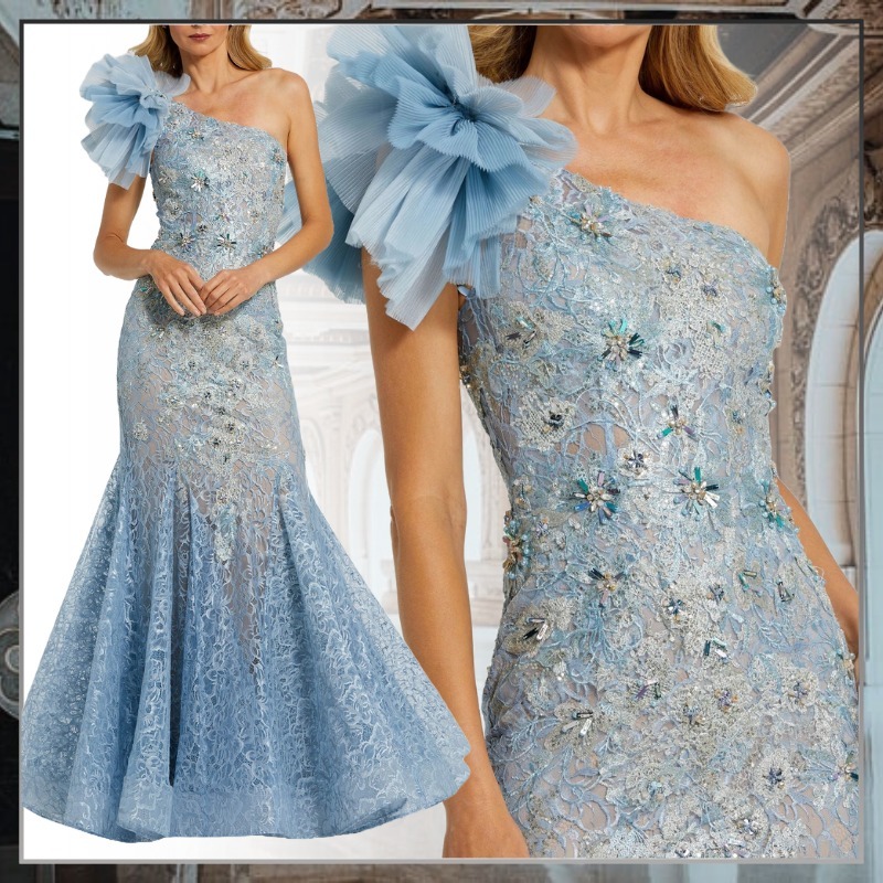 【MACDUGGAL】マック・ダガル チュールフラワーマーメイドドレス